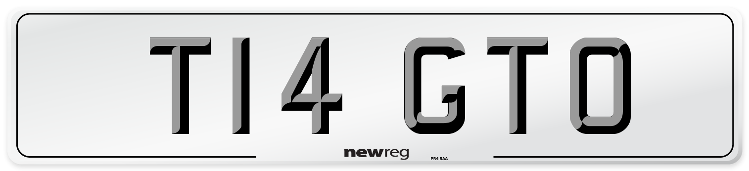 T14 GTO Number Plate from New Reg